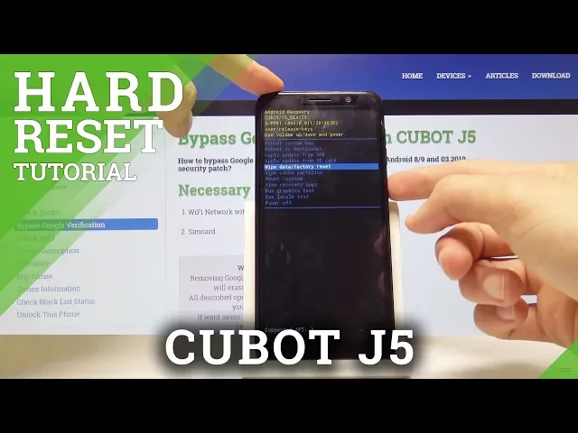 Video thumbnail for Hard Reset CUBOT J5 - Wipe Data / Bypass Screen Lock