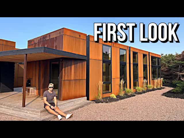 'Video thumbnail for kerry tarnow: prefab home tour! modern corten steel design in prince edward island'
