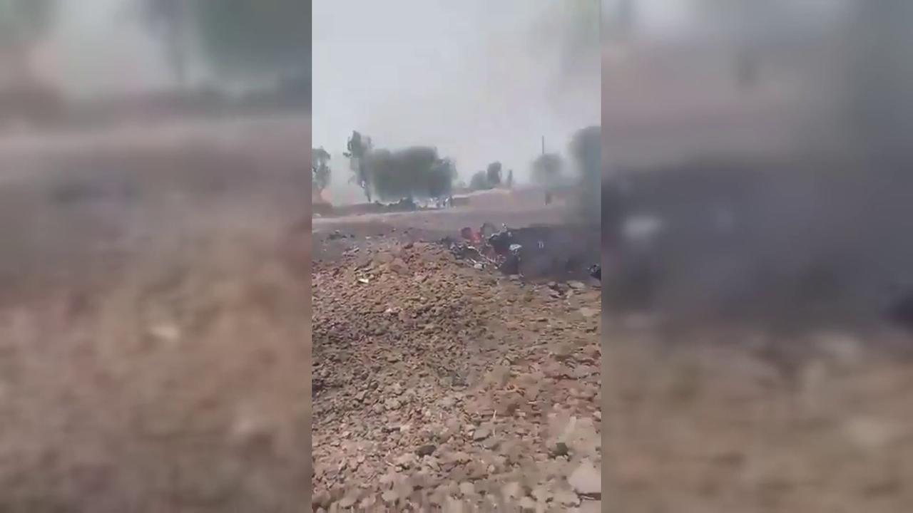 Video thumbnail for Pakistan: Pakistani Air Force Trainer Jet Goes Down in Northern Pakistan.