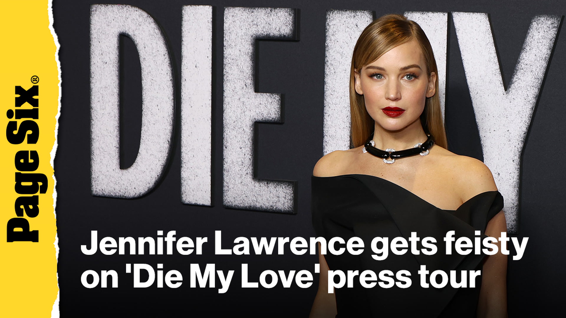 'Video thumbnail for Jennifer Lawrence drops f-bomb — and truth bombs —  in viral 'Die My Love' press tour'