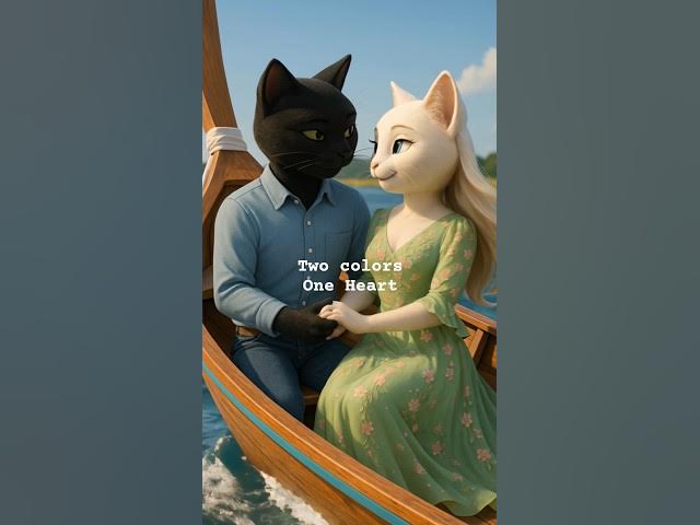 Video thumbnail for Black and White cat.. A Love Beyond Colors💕 #shorts #viral #cat