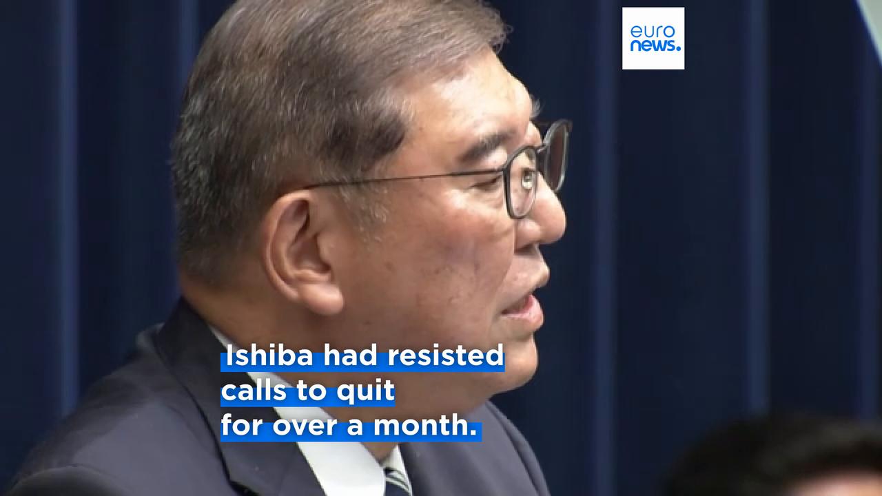 'Video thumbnail for Japan’s PM Shigeru Ishiba steps down after a defeat in July’s parliamentary vote'