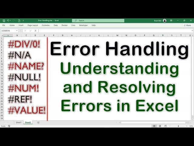 Video thumbnail for Excel Error Handling: How to Identify and Fix Errors in Excel