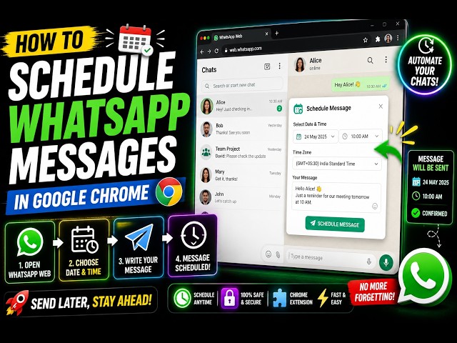 Video thumbnail for How to Schedule WhatsApp Messages in Google Chrome
