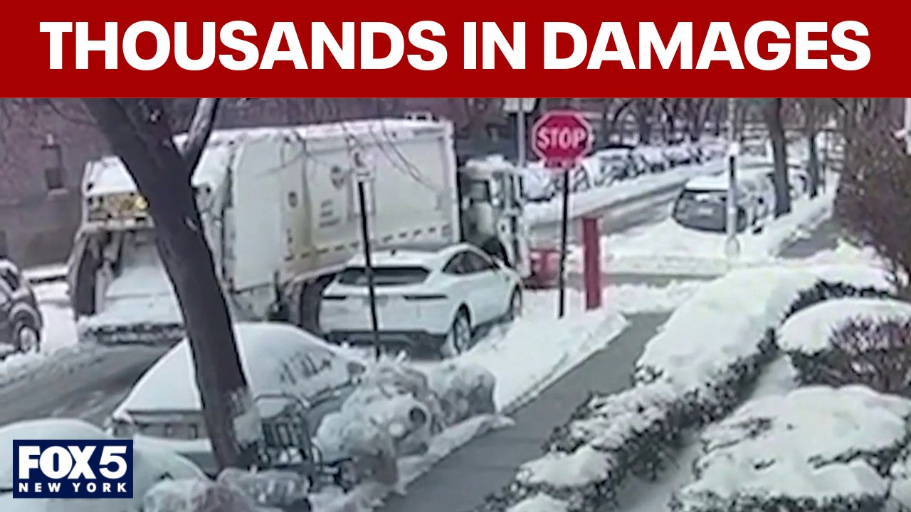 Video thumbnail for Owner says city snow plow hit her car