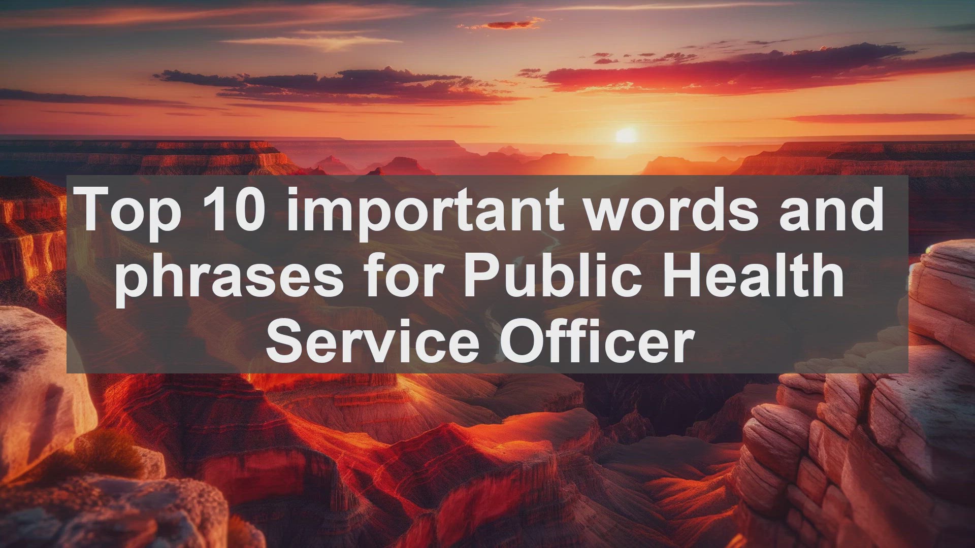 'Video thumbnail for Top 10 important words and phrases for Public Health Service Officer'