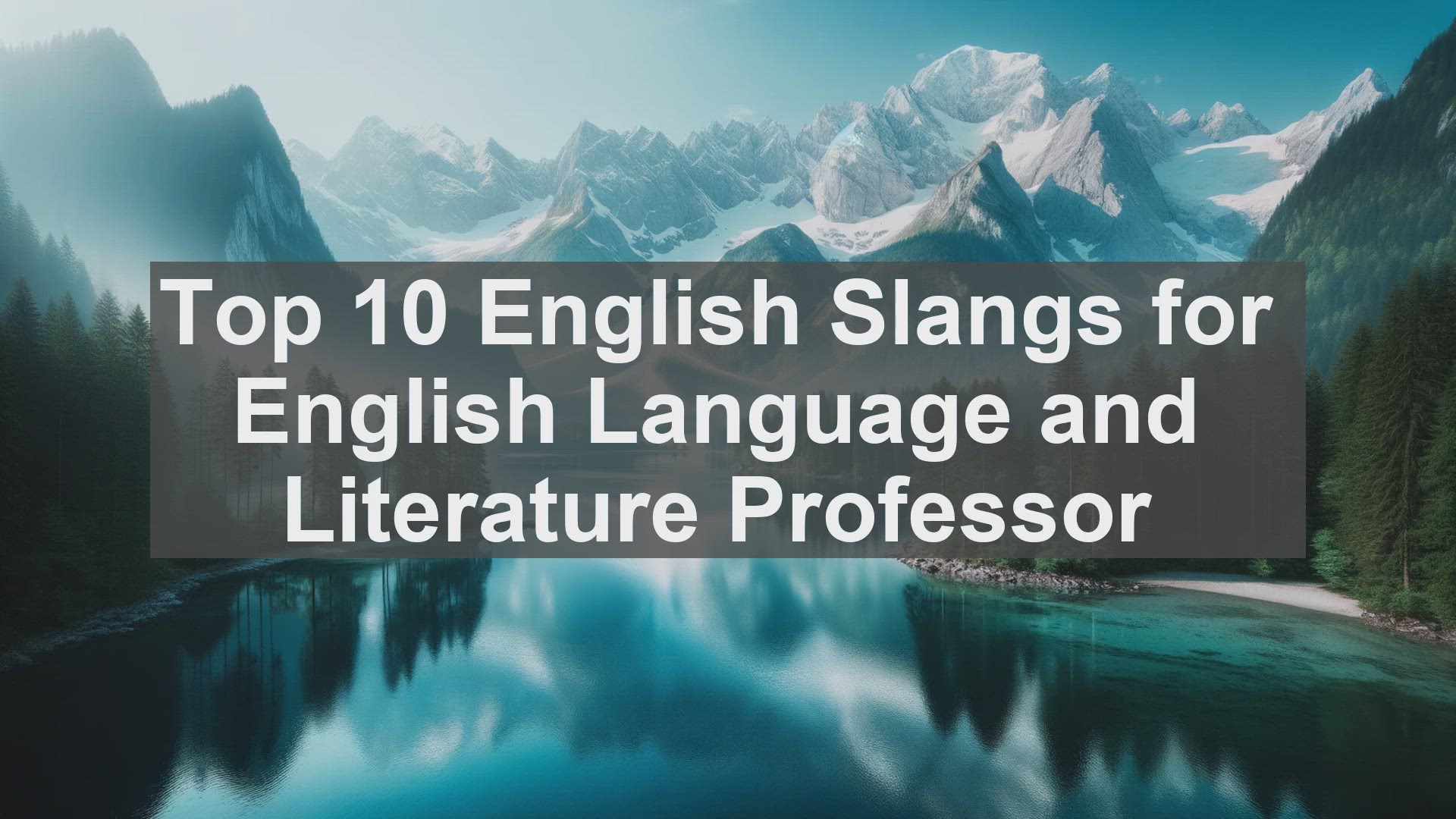 'Video thumbnail for Top 10 English Slangs for English Language and Literature Professor'