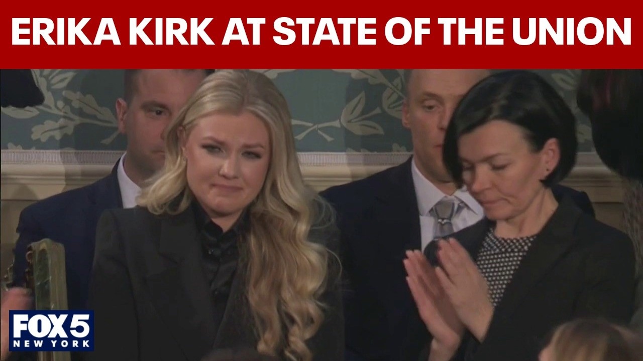 Video thumbnail for 'My great friend, Charlie Kirk': Erika Kirk attends State of the Union