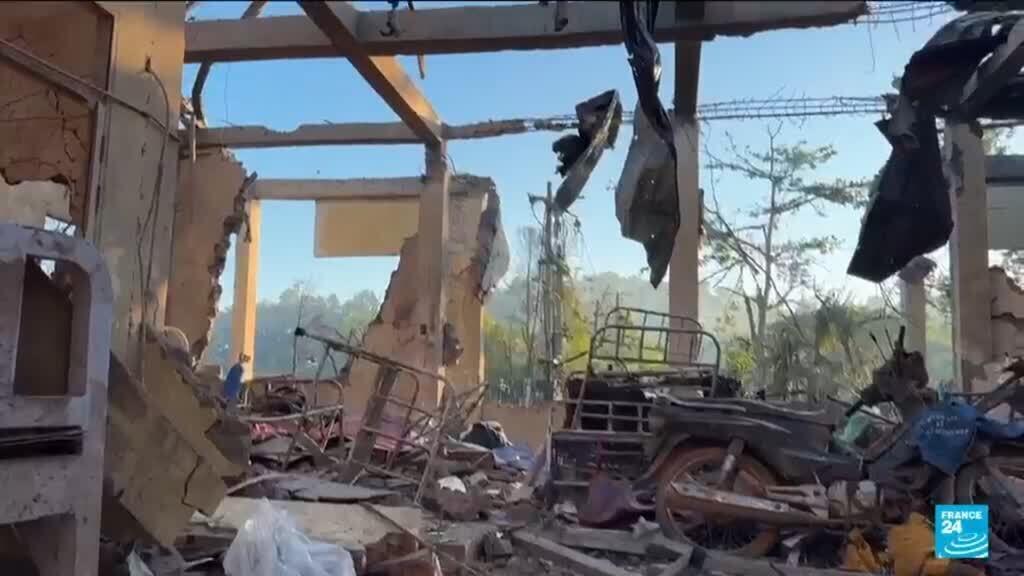 Video thumbnail for Myanmar junta air strike on hospital kills dozens