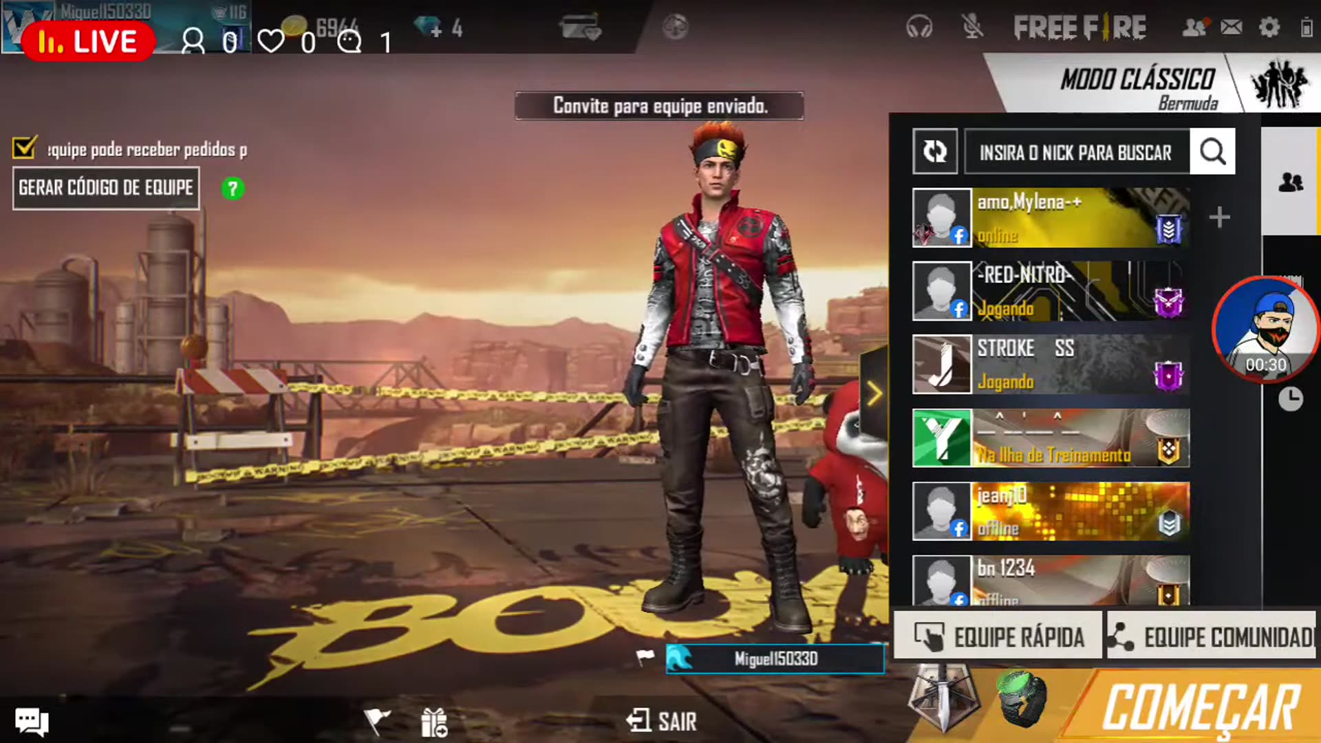 Video thumbnail for FREE  FIRE  AO  VIVO-🔥JOGANDO🔥 RAQUEADA 🔥AO VIVO🙅‍♂️