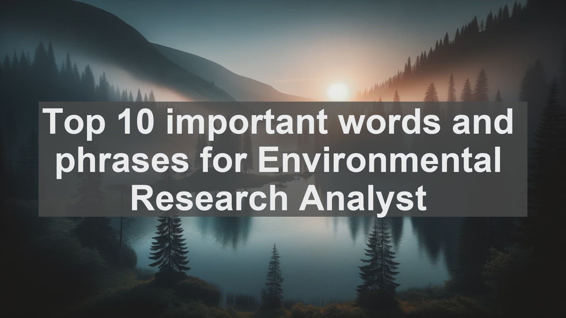 'Video thumbnail for Top 10 important words and phrases for Environmental Research Analyst'