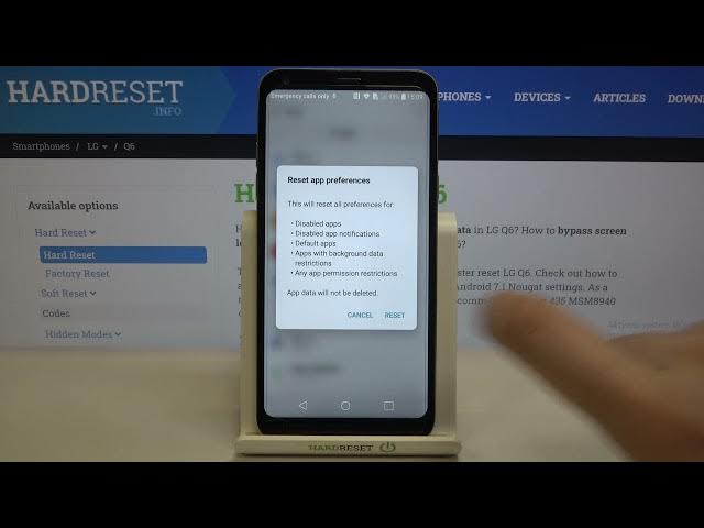 Video thumbnail for How to Reset App Preferences on LG Q6 – Reset App Settings