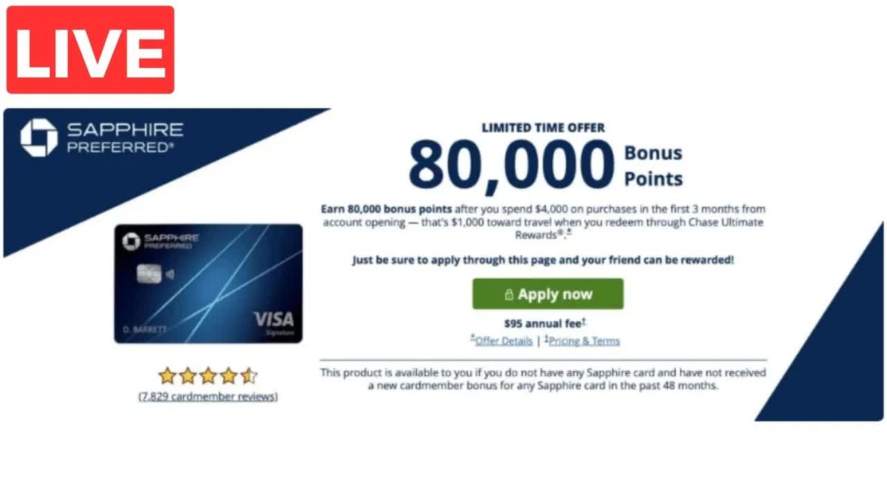Video thumbnail for cal barton: chase sapphire preferred: unlocking the 80,000 point bonus, credit limits, and travel portal secrets