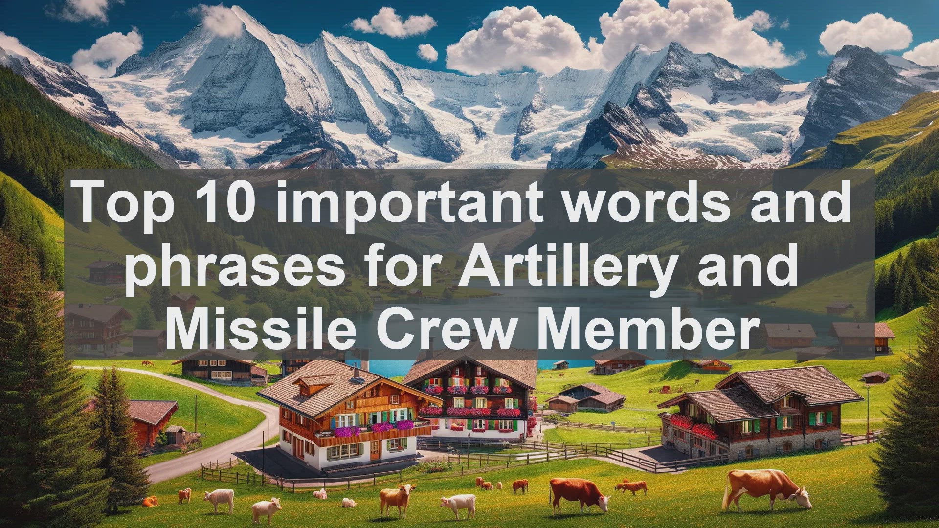 'Video thumbnail for Top 10 important words and phrases for Artillery and Missile Crew Member'