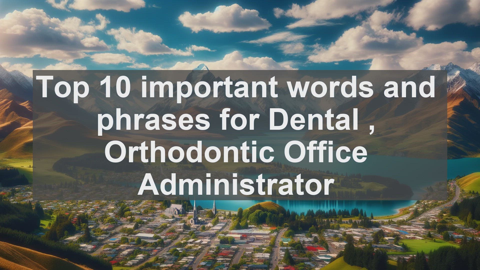 'Video thumbnail for Top 10 important words and phrases for Dental  Orthodontic Office Administrator'