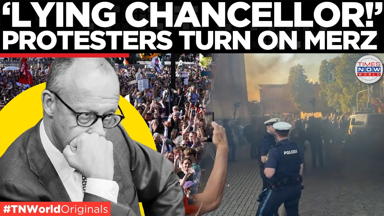 Video thumbnail for Germany Erupts: 'Merz Must Go!' Protesters Clash With Police In Munich | Times Now World