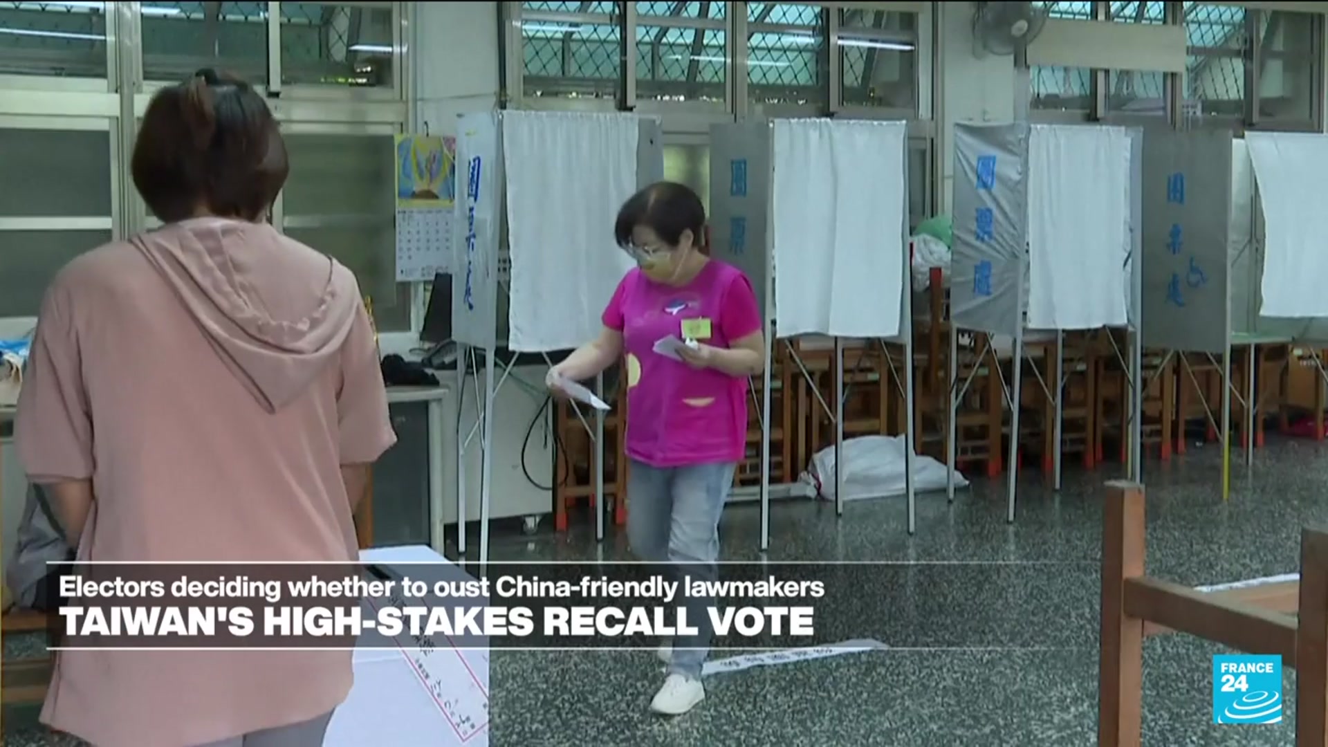 'Video thumbnail for Taiwan votes in high-stakes recall election that might oust China-friendly party'