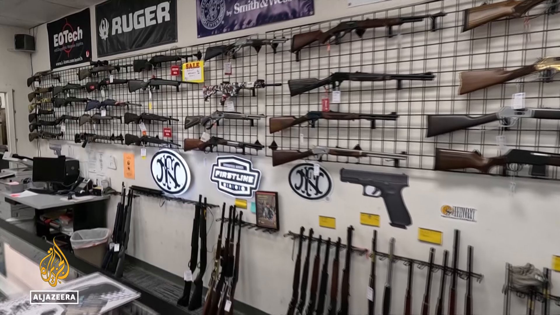 Video thumbnail for US gun control debate: States face legal challenges over assault weapons ban