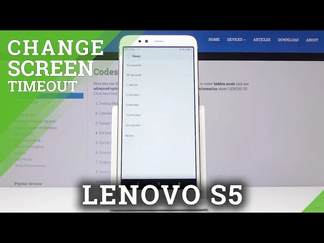 Video thumbnail for How to Configure Screen Timeout in LENOVO S5 - Set Up Sleep Time