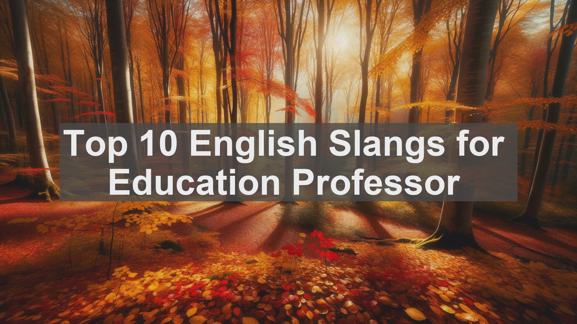 'Video thumbnail for Top 10 English Slangs for Education Professor'