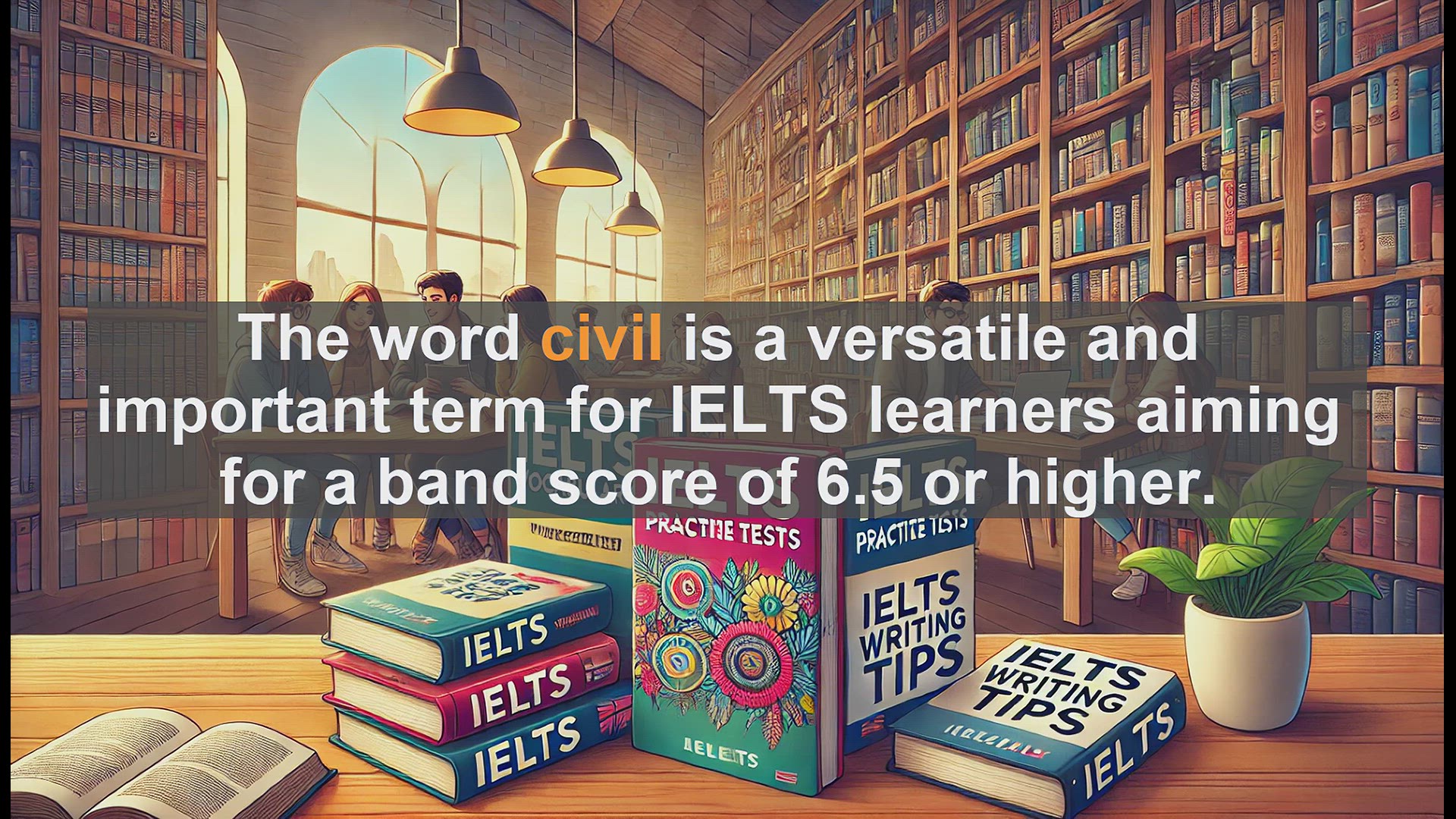 'Video thumbnail for 2500 Must Know IELTS 6.5 Vocabulary - Understanding 'Civil': Key Meanings for IELTS Success'