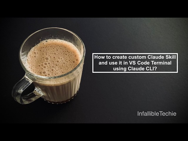 Video thumbnail for How to create custom Claude Skill and use it in VS Code Terminal using Claude CLI?