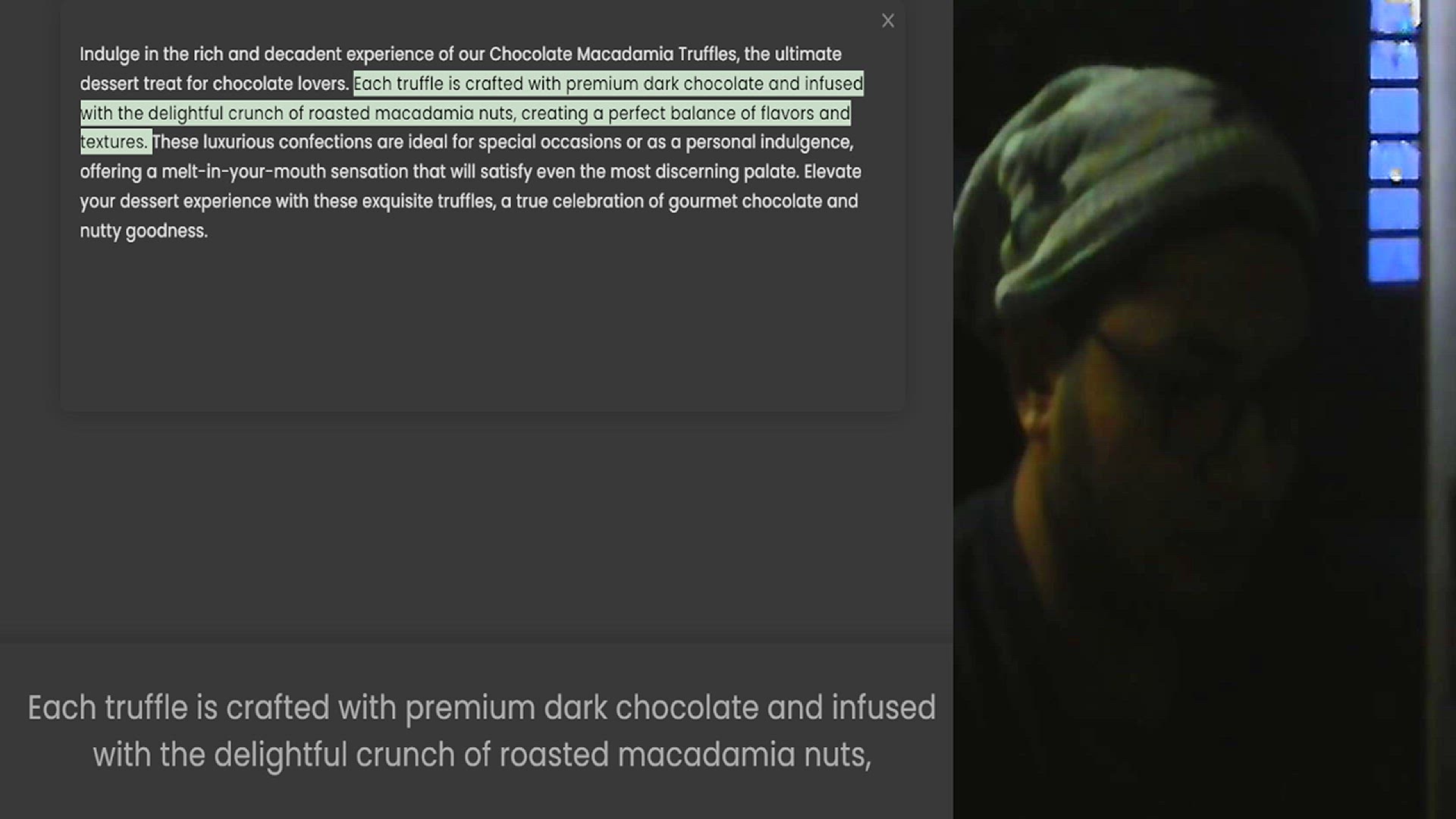 Video thumbnail for Indulge in the rich and decadent experience of our Chocolate Macadamia Truffles, the ultimate dessert treat for chocolate lovers. Each truffle is crafted with premium dark chocolate and infused with the delightful crunch of roasted macada