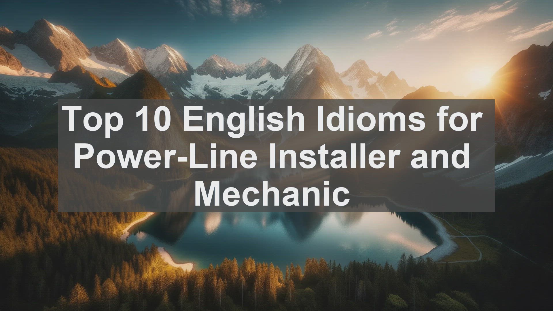 'Video thumbnail for Top 10 English Idioms for PowerLine Installer and Mechanic'
