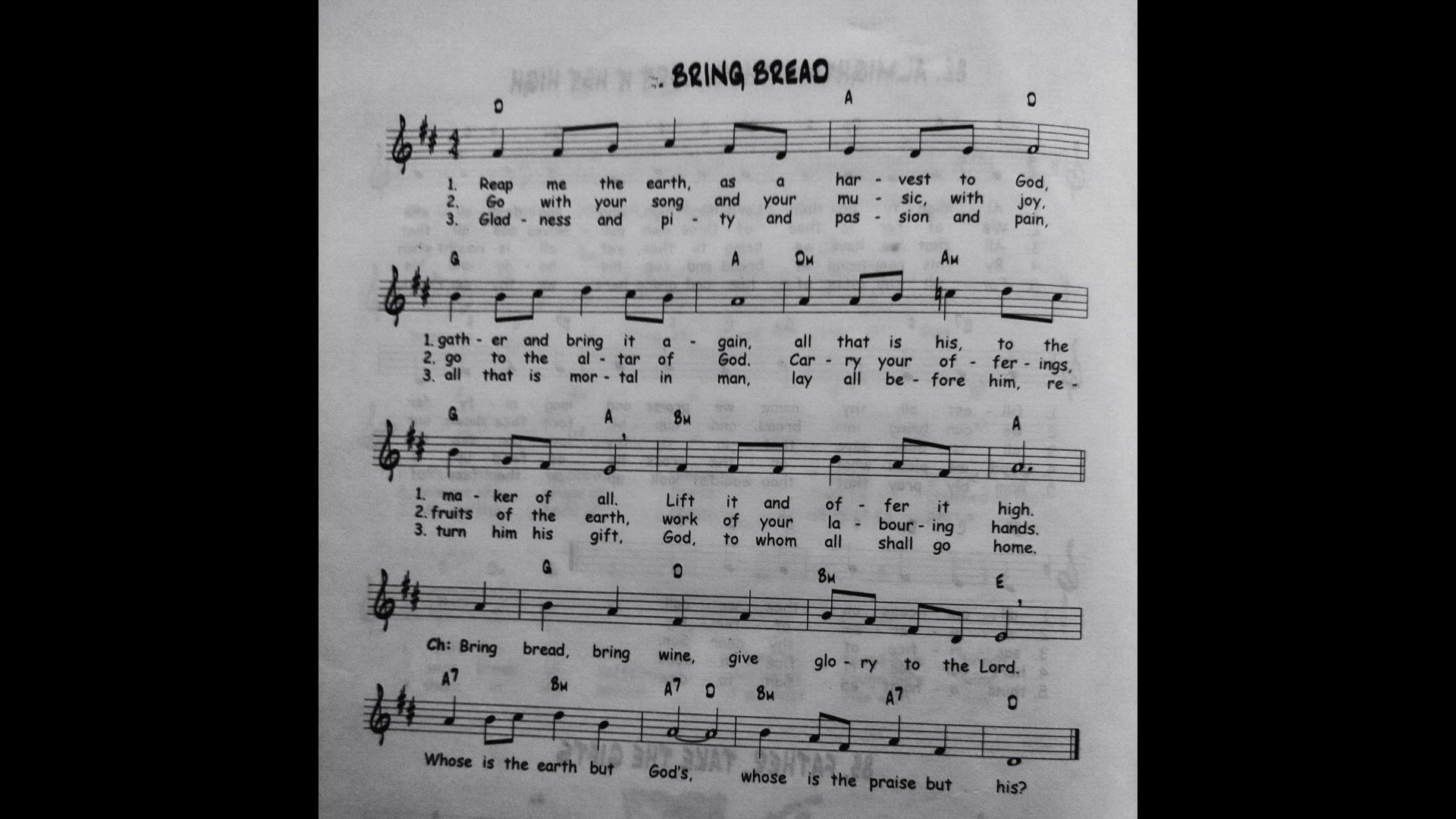 'Video thumbnail for Bring Bread - Catholic Mass Song Sheet Music'