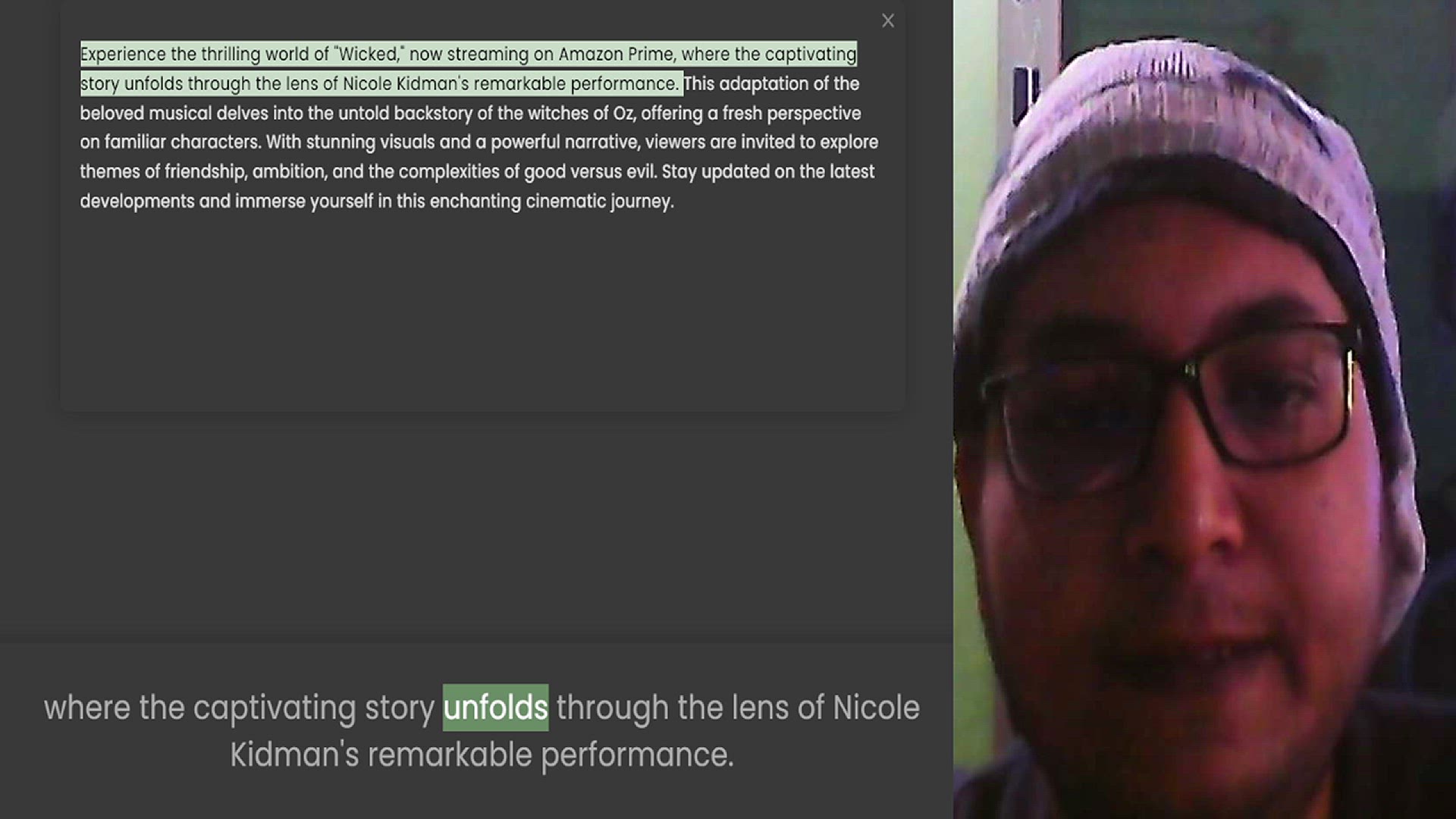 Video thumbnail for Experience the thrilling world of Wicked, now streaming on Amazon Prime, where the captivating story unfolds through the lens of Nicole Kidman's remarkable performance. This adaptation of the beloved musical delves into the untold backsto