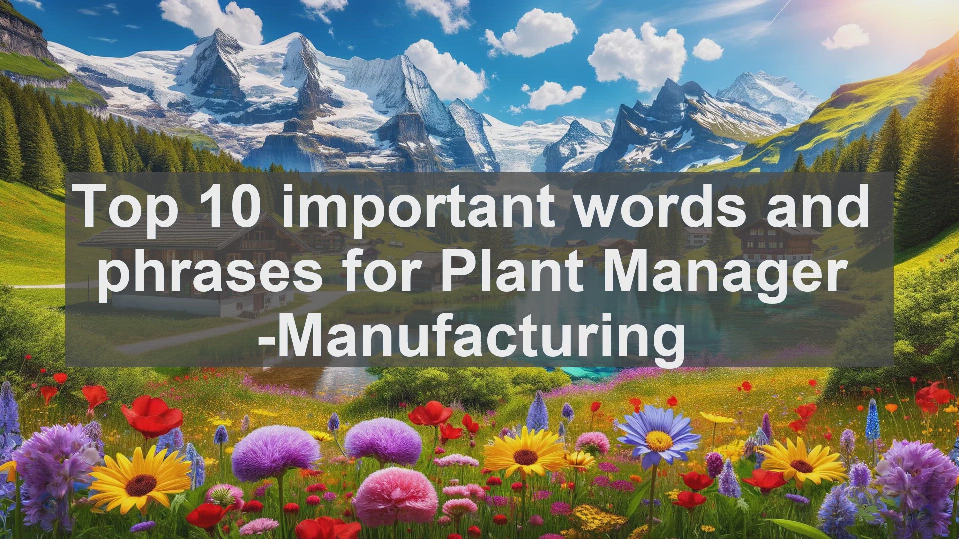 'Video thumbnail for Top 10 important words and phrases for Plant Manager Manufacturing'