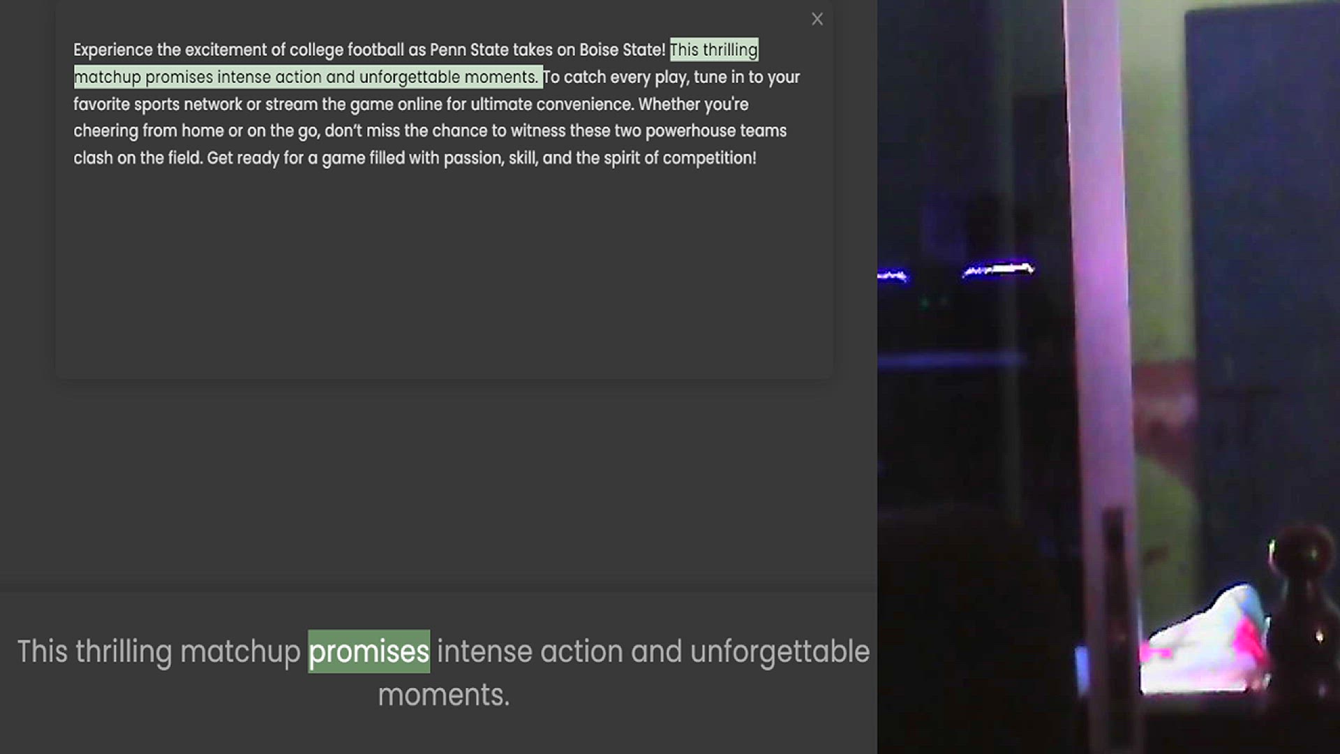 Video thumbnail for Experience the excitement of college football as Penn State takes on Boise State! This thrilling matchup promises intense action and unforgettable moments. To catch every play, tune in to your favorite sports network or stream the game on