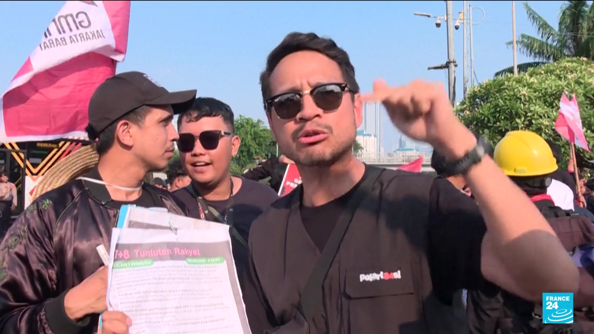 'Video thumbnail for Thousands protest in Indonesia as military deployed in capital'