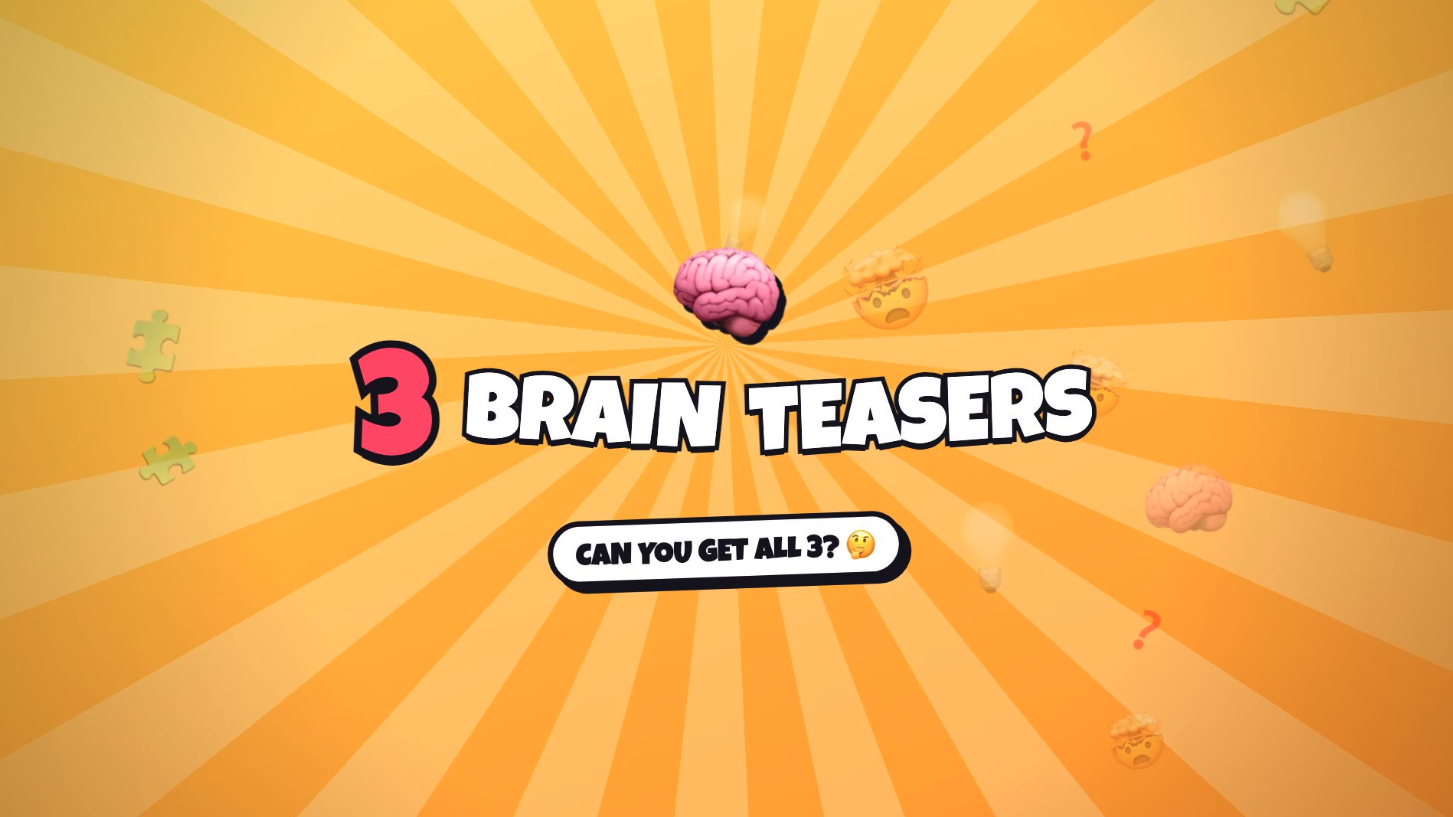 Video thumbnail for 3 Brain Teasers - The Last One Tricks Everyone