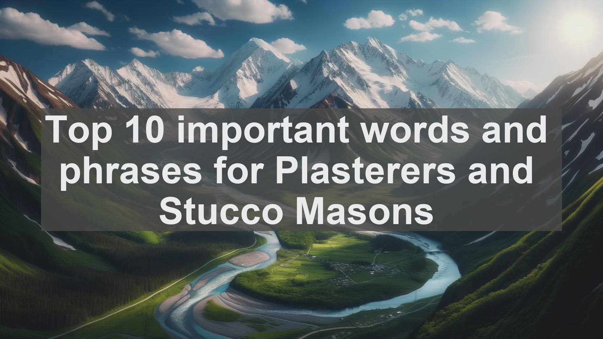 'Video thumbnail for Top 10 important words and phrases for Plasterers and Stucco Masons'
