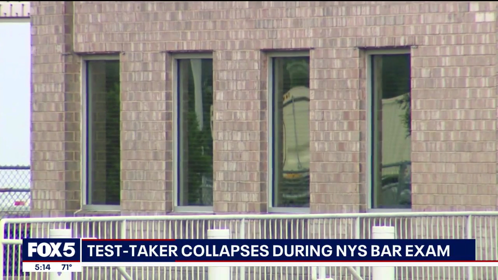'Video thumbnail for Test-taker collapses during NYS Bar Exam at Hofstra University'