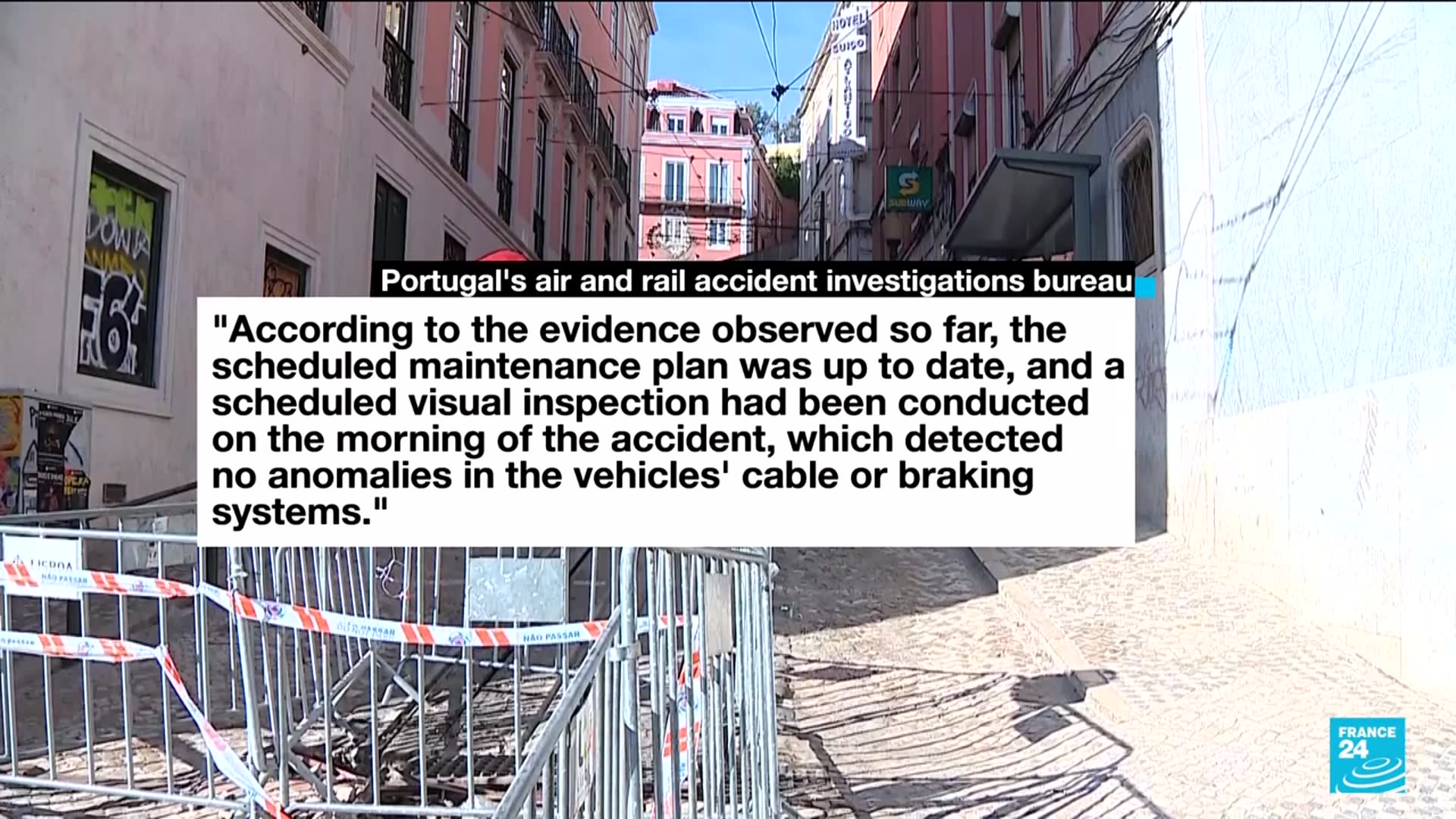 'Video thumbnail for Deadly Portugal funicular crash likely due to problems with cable'