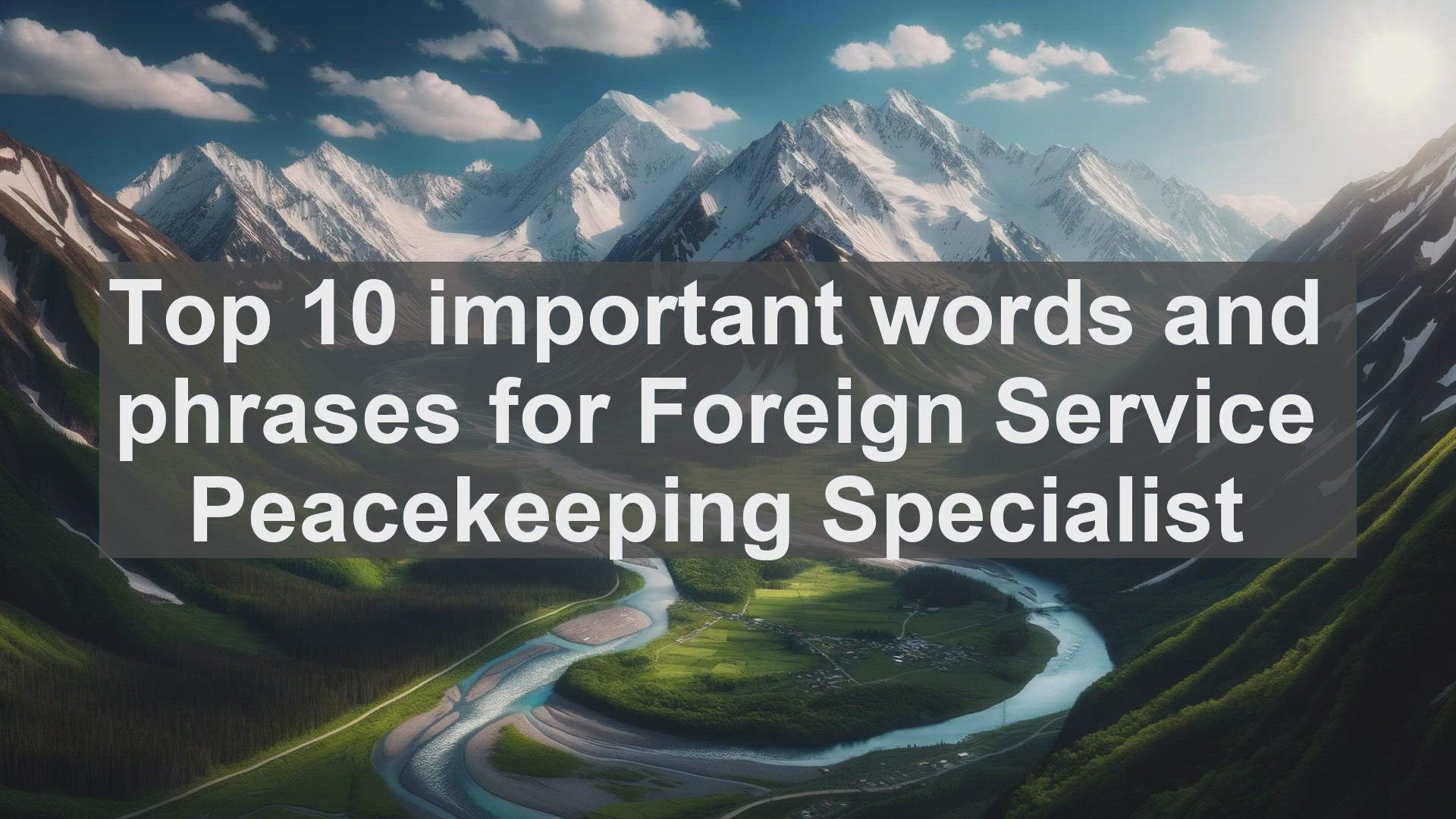 'Video thumbnail for Top 10 important words and phrases for Foreign Service Peacekeeping Specialist'