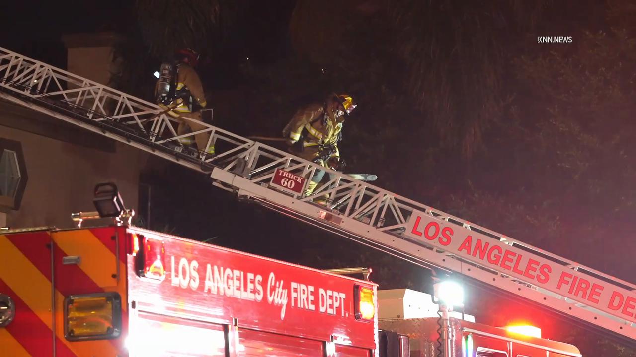 Video thumbnail for US, Los Angeles: Studio City Fire Destroys Multiple Vehicles in Parking Structure.