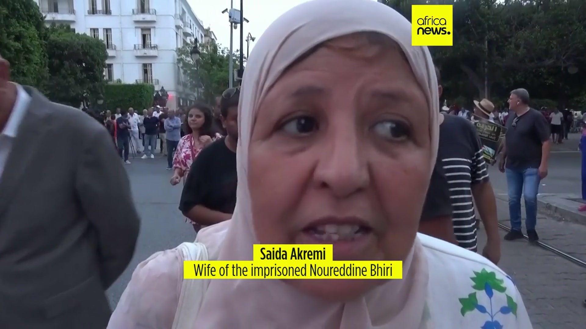 'Video thumbnail for Tunisians protest against president on anniversary of his power grab'