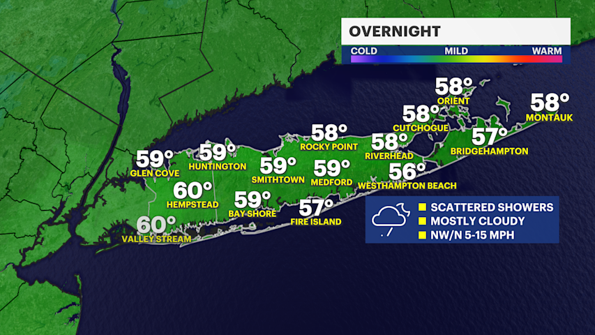 Video thumbnail for Thunderstorms are over, but scattered showers linger into Thursday on Long Island