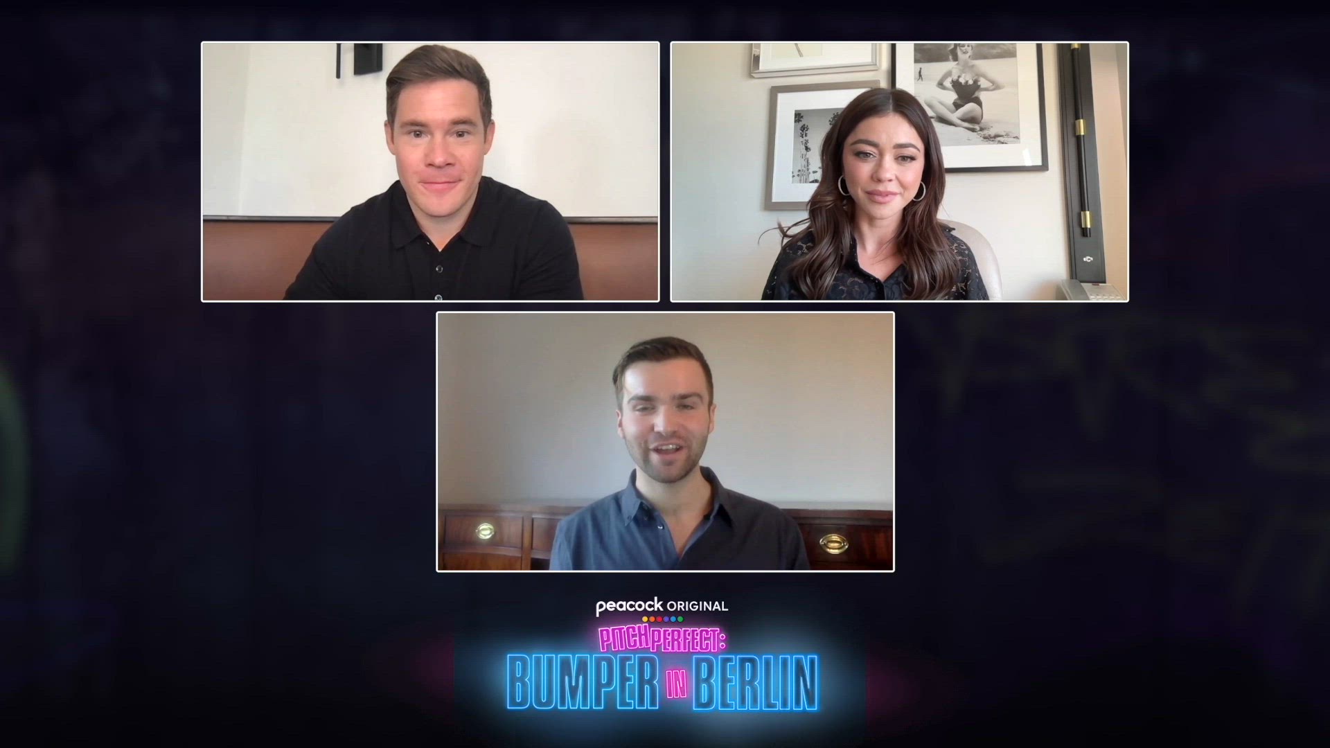 Video thumbnail for Video: Adam Devine & Sarah Hyland Discuss Reuniting in PITCH PERFECT: BUMPER IN BERLIN