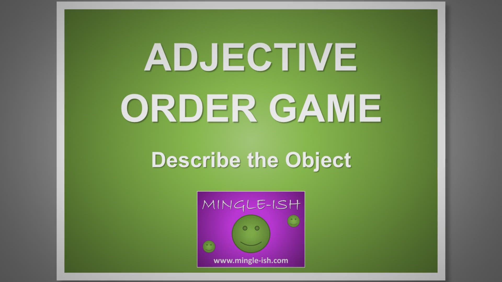 'Video thumbnail for Adjective Order Game: Describe the Object #1'