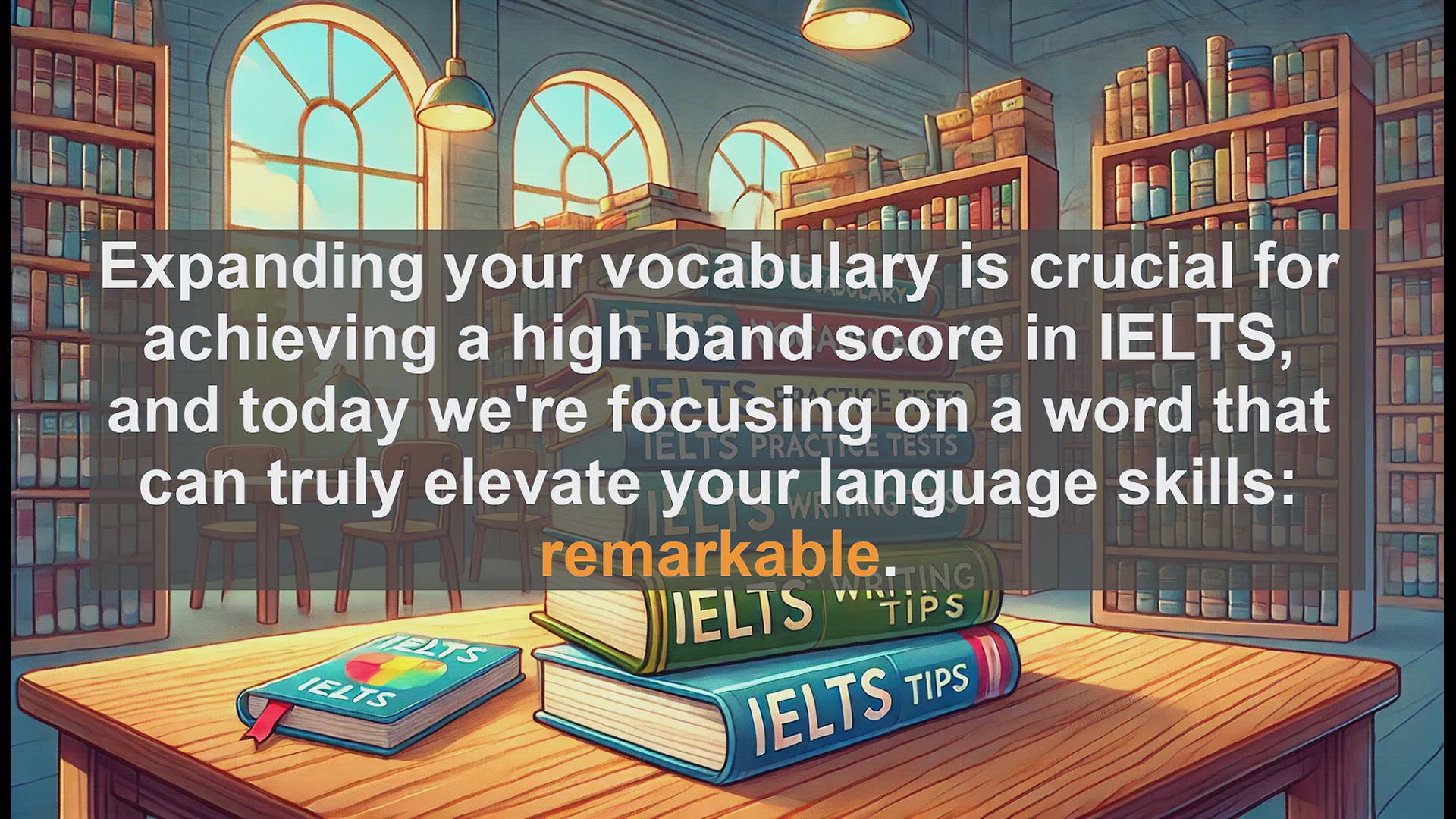 'Video thumbnail for 2500 Must Know IELTS 6.5 Vocabulary - IELTS Vocabulary: How to Use 'Remarkable' Effectively'