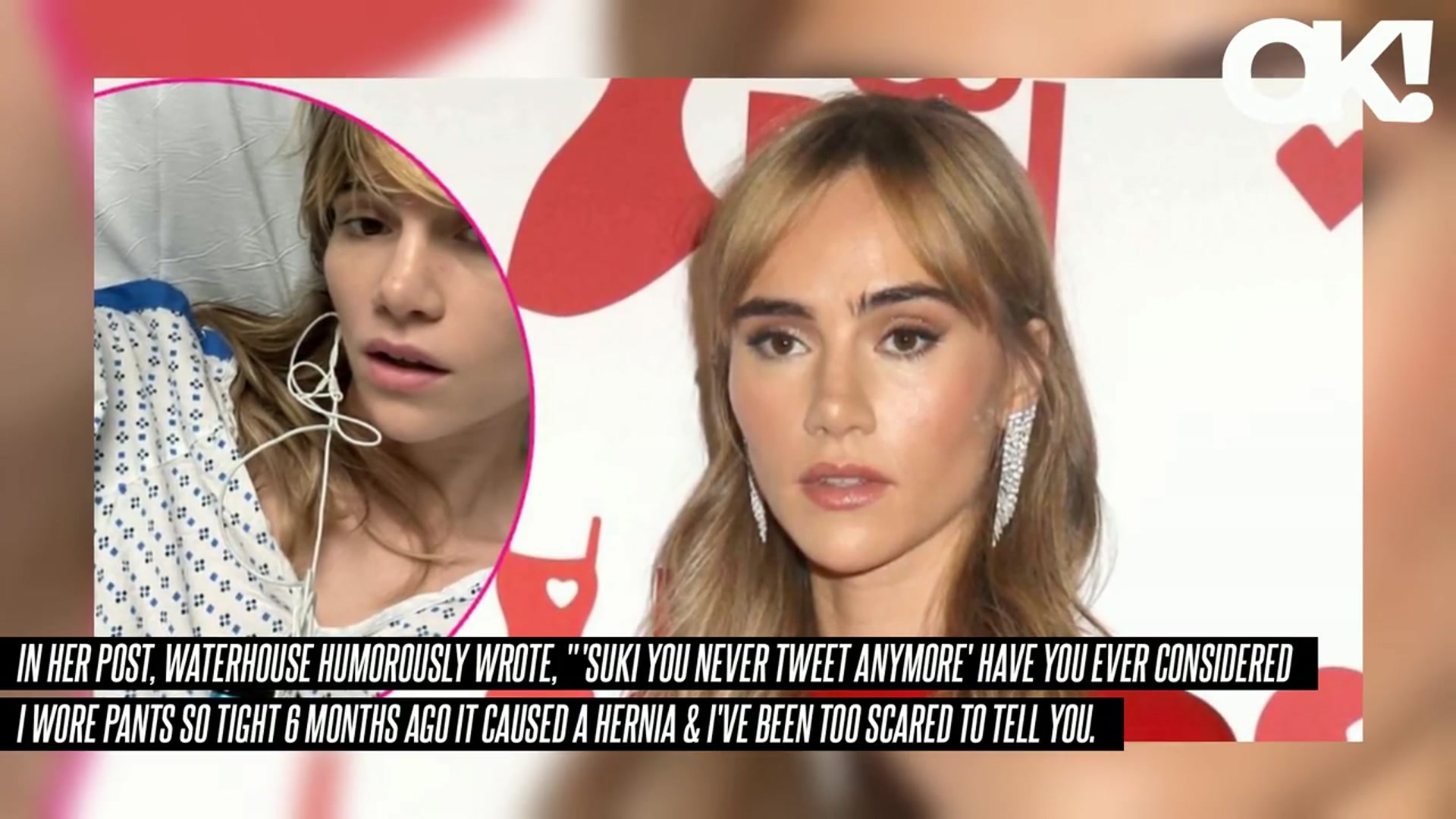 'Video thumbnail for Suki Waterhouse Concerns Fans by Posing in Hospital Bed With Her Vape After Suffering a Hernia: Photo'