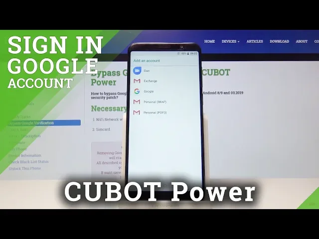 Video thumbnail for How to Add Google Account to CUBOT Power - Remove Google User