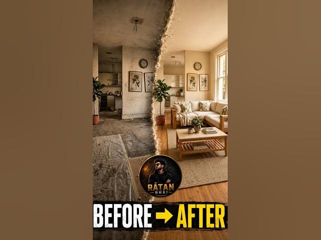 Video thumbnail for 🔥 Old & Broken Room Transformation 😱 | Amazing AI Restoration Before & After