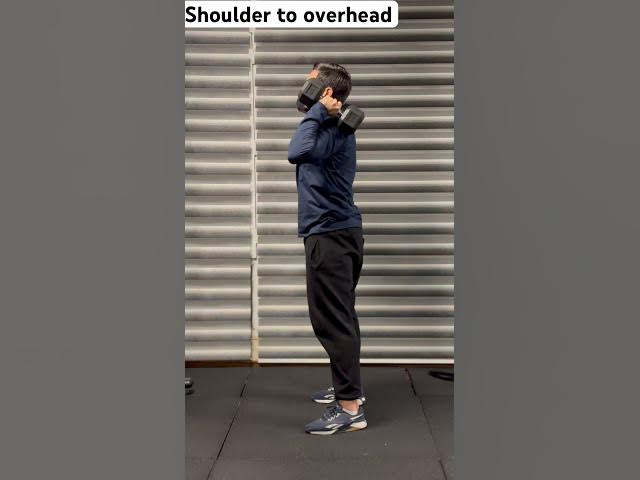 Video thumbnail for ❌Db shoulder to overhead ❌.              #overheaddumbellpress  #crossfit #stability