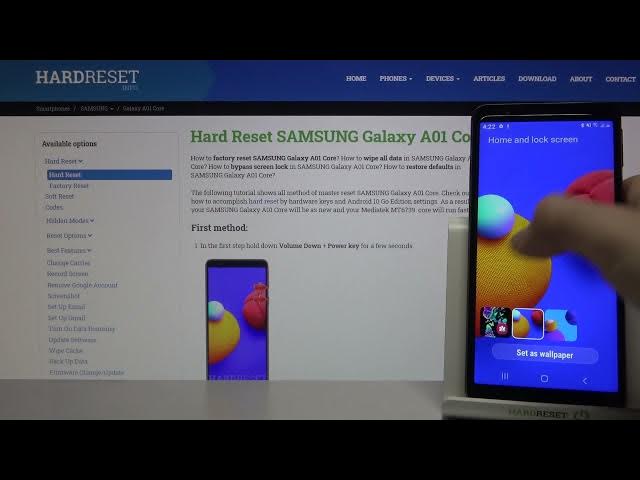 Video thumbnail for Samsung Galaxy A01 Core Wallpapers | Default Pictures Presentation