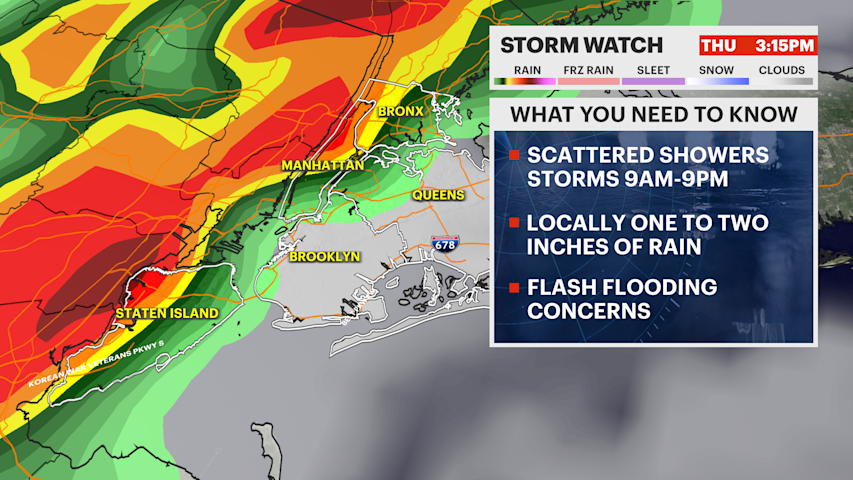 Video thumbnail for Storm Watch: Robust rains could lead to flooding for Thursday's evening commute